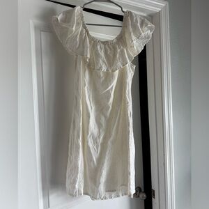 Lulu-B Cream Ruffle Mini Dress